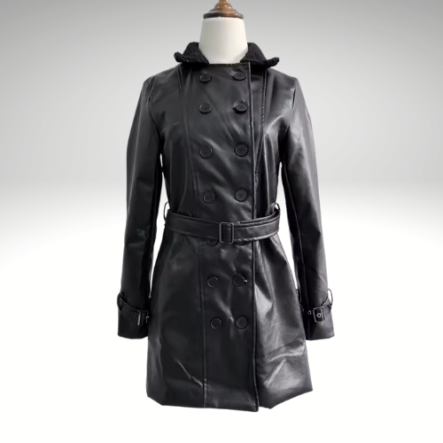Sindy | Læder trenchcoat