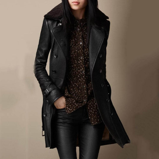 Sindy | Læder trenchcoat