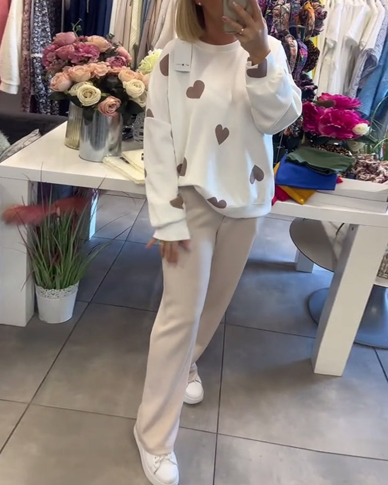 Mila | Bomuldsblandingsjumper med hjerter